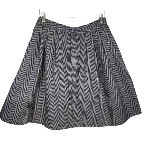 Levi’s Women’s Navy Gray Cotton Wool Blend Pleated Pocket Twee Academia Skirt 31 - Picture 1 of 8